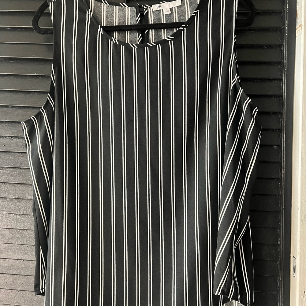 Black and White Striped Women's Top